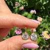 Dakota Round Diamond Bezel Drop Huggie 14K
