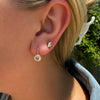 Dakota Round Diamond Bezel Drop Huggie 14K