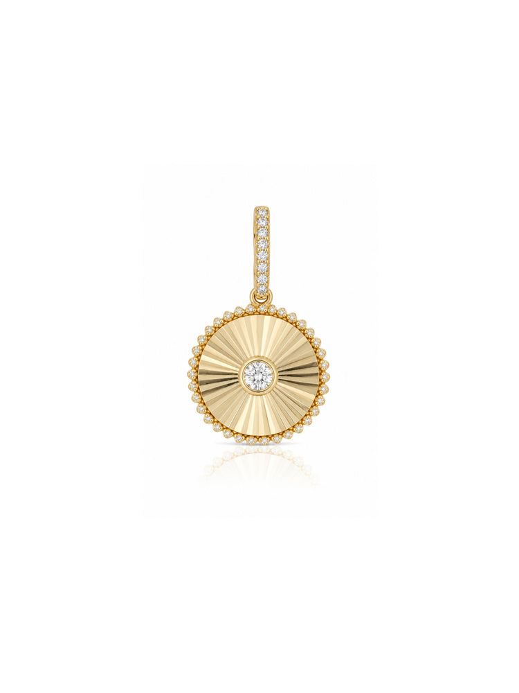 Dawn Diamond Disc Charm 14K