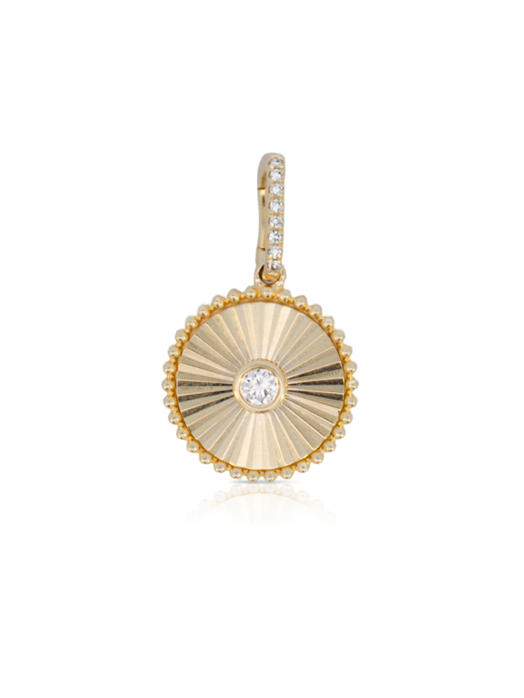 Dawn Diamond Disc Charm 14K