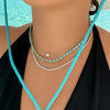 Dee Alternating Turquoise and CZ Tennis Necklace