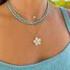 Dee Alternating Turquoise and CZ Tennis Necklace
