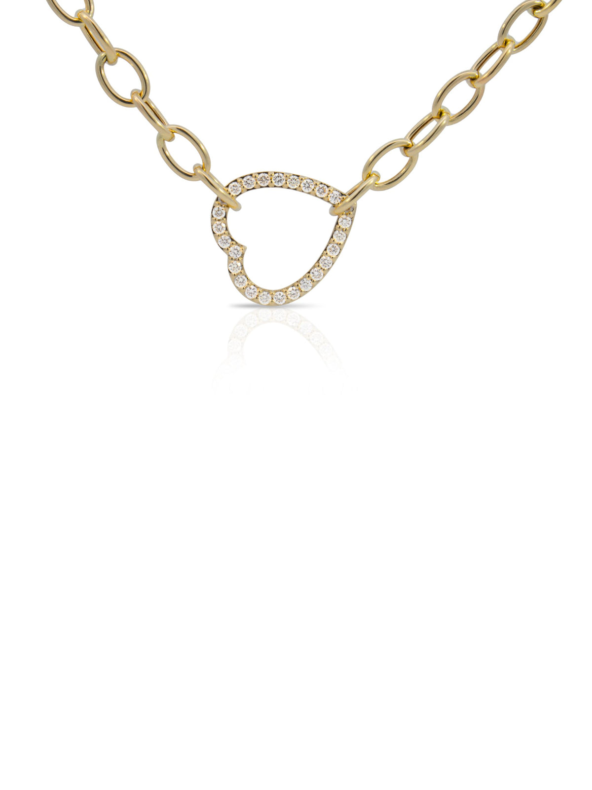 Delaney Diamond Heart Chain Necklace 14K