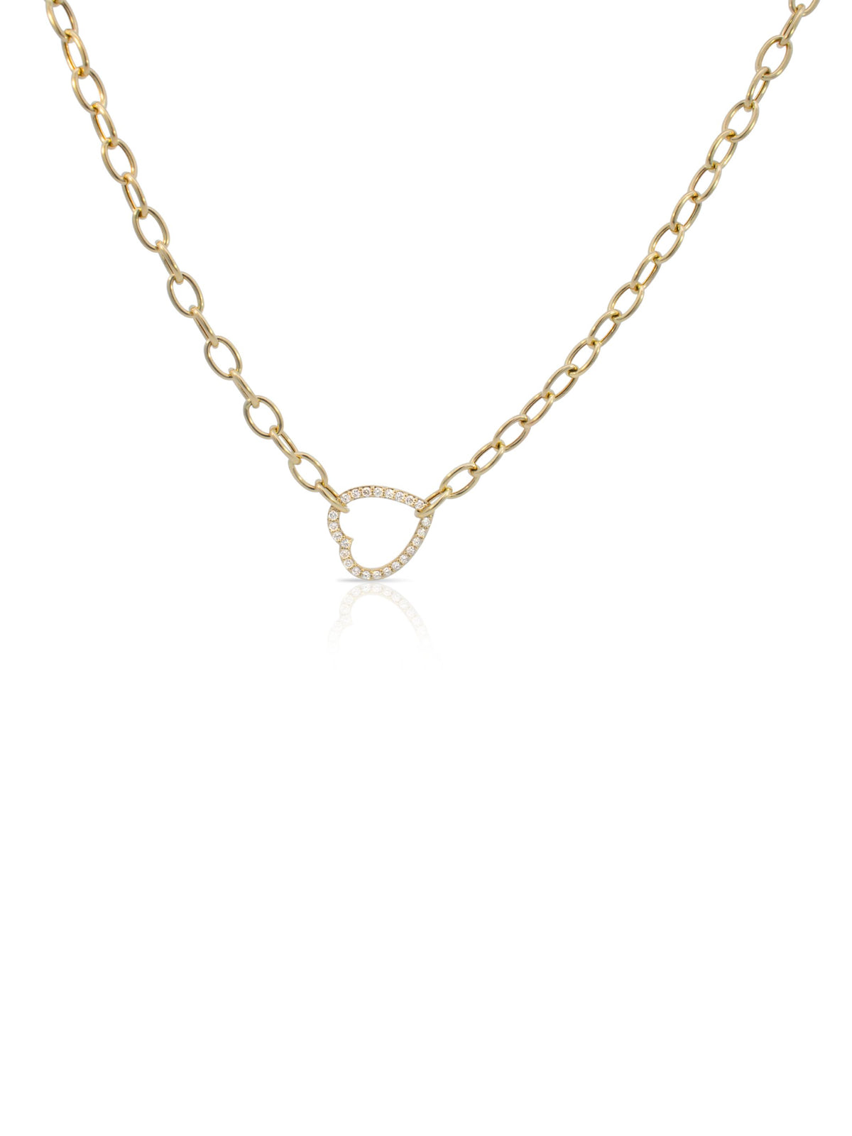 Delaney Diamond Heart Chain Necklace 14K