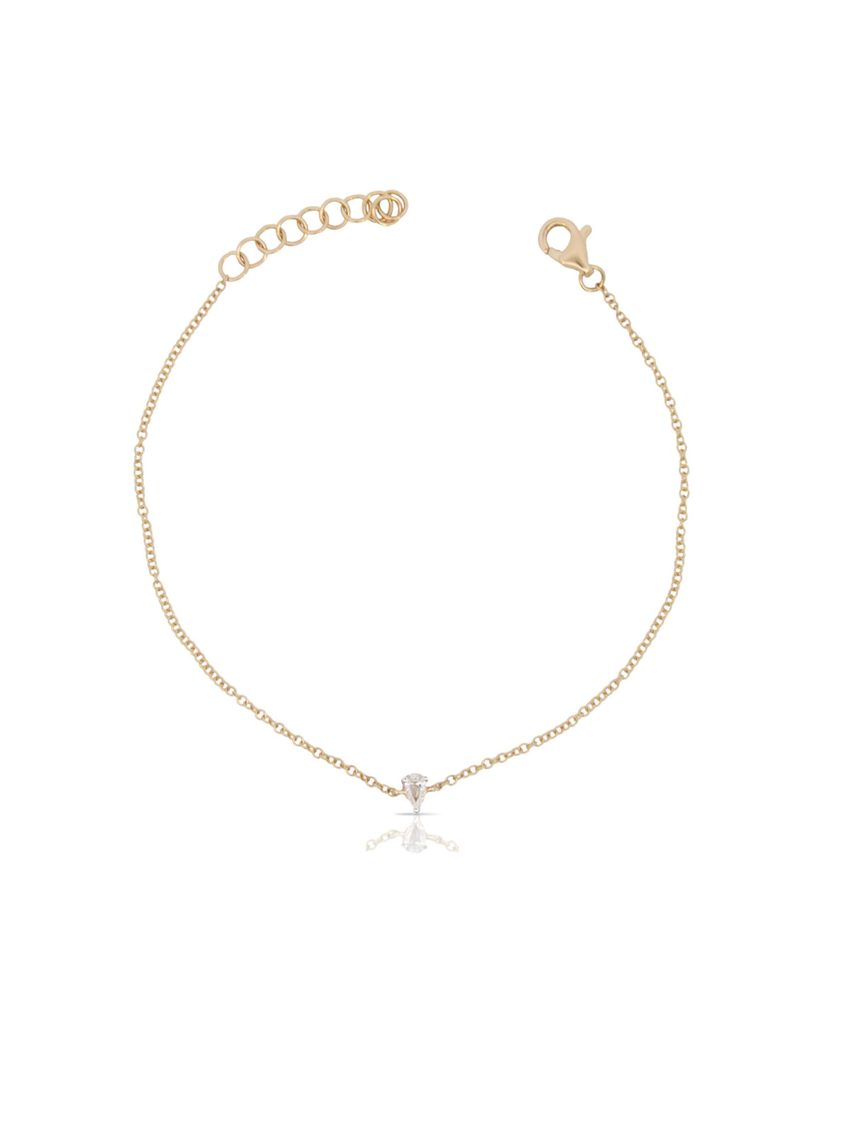 Delilah Dainty Diamond Pear Bracelet 14K