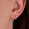 Demi Double Diamond Huggie Earring 14K