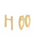 Image of: Demi Double Diamond Huggie Earring 14K