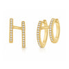Demi Double Diamond Huggie Earring 14K
