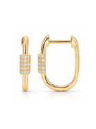 Cora Carabiner Diamond Paperclip Huggie Earring 14K