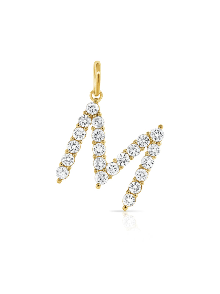 Diamond Initial Charm 14K