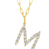 Diamond Initial Charm Necklace 14K