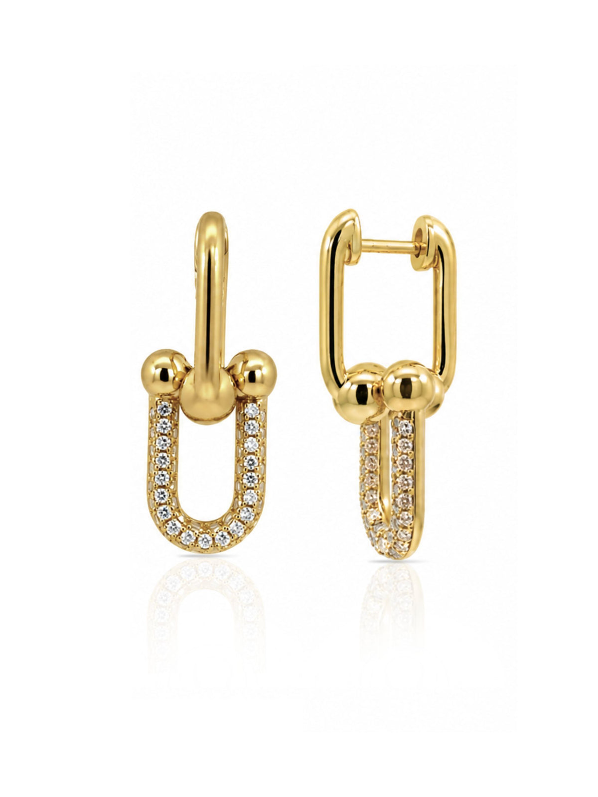 Diamond Link Huggie Earring 14K