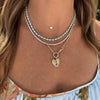 Dee Alternating Turquoise and CZ Tennis Necklace