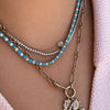 Dee Alternating Turquoise and CZ Tennis Necklace