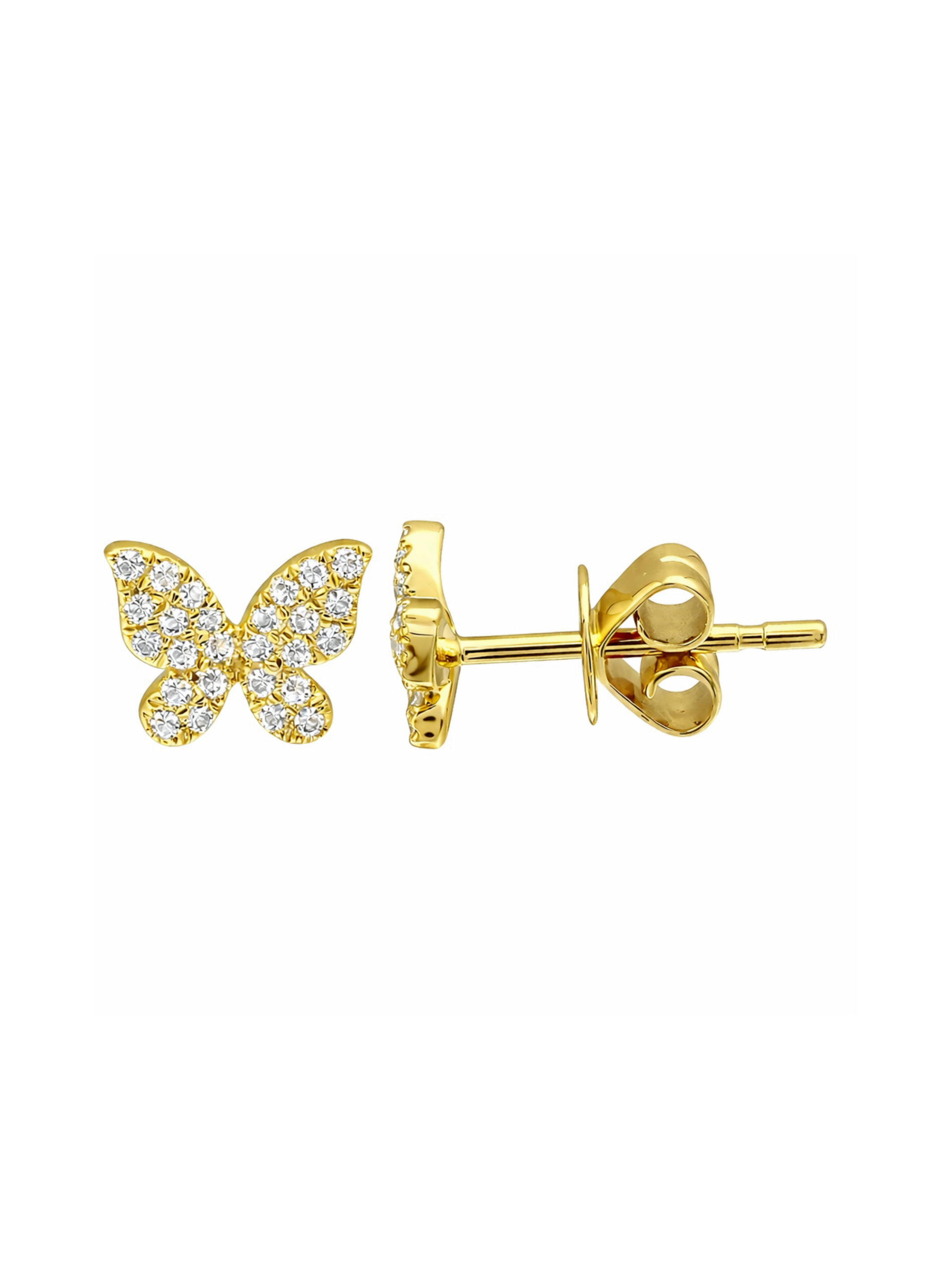 Luna Butterfly Diamond Stud Earrings 14K