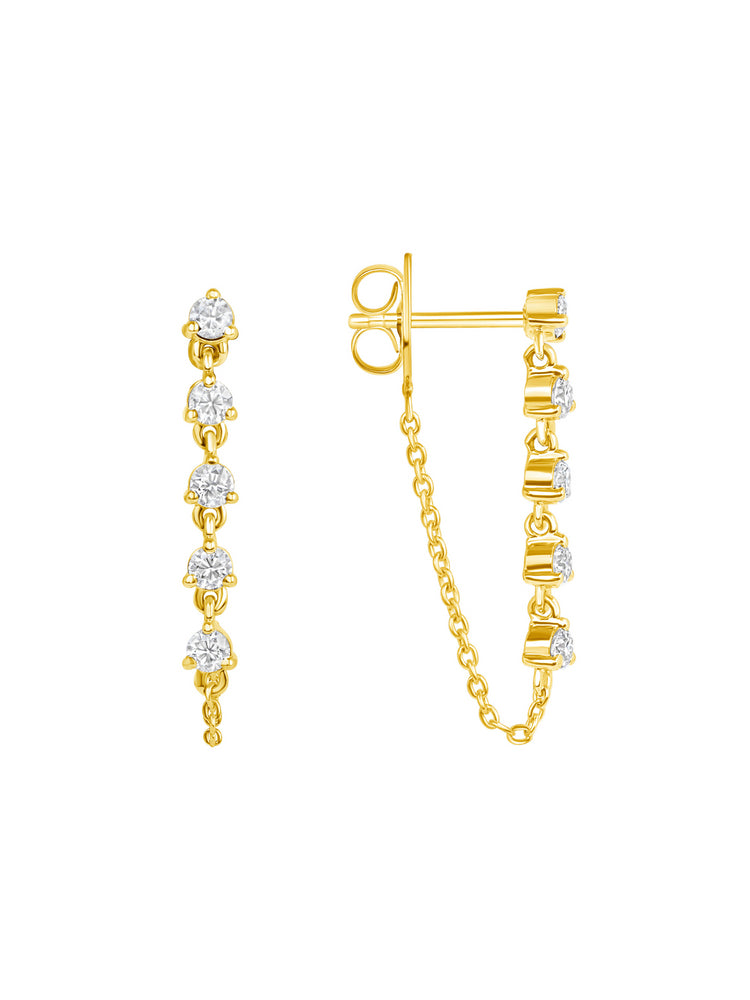 Danielle Diamond Dangle Earrings 14K