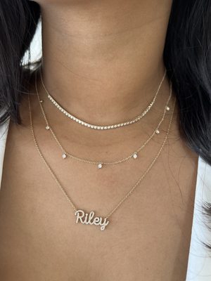 The Dot Layering Necklace - Diamond 14K