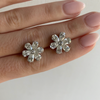 Julie Flower Diamond Stud Earrings 14K