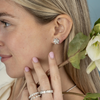 Julie Flower Diamond Stud Earrings 14K