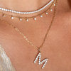 Diamond Initial Charm Necklace 14K