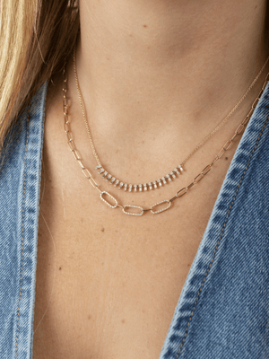 Lisa Diamond Paperclip Necklace 14K