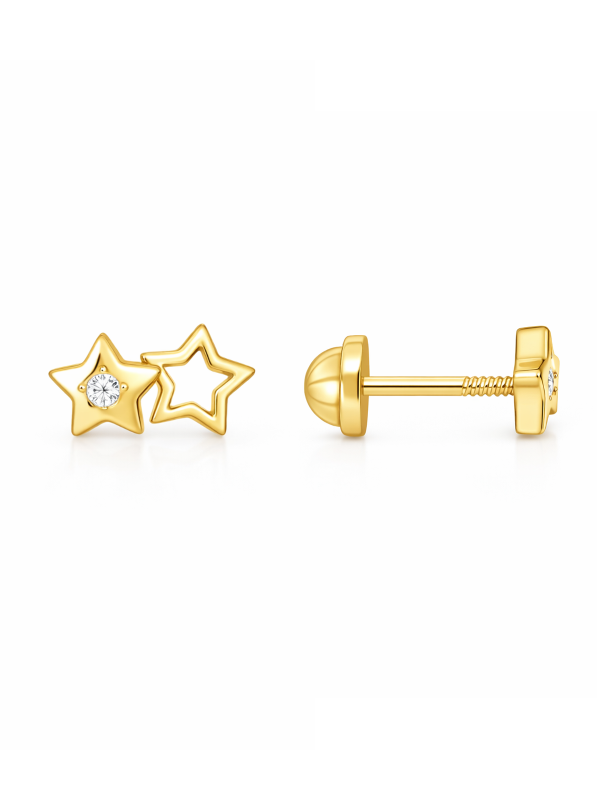 Kid Wishing Star Stud Earrings 9K