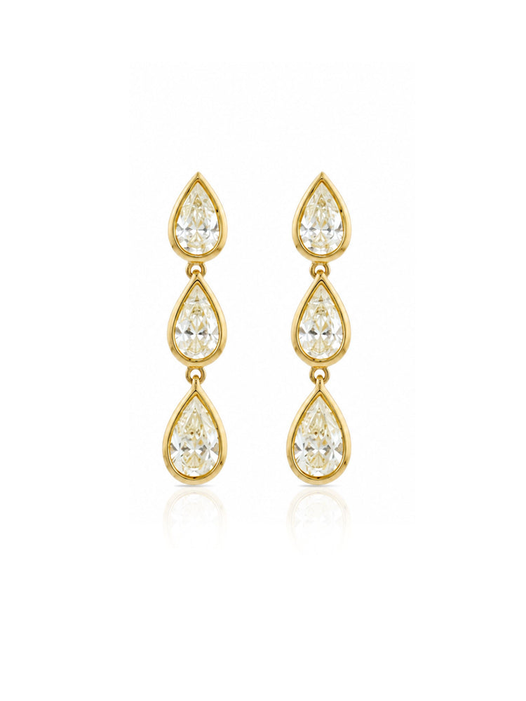 Drew Diamond Bezel Pear Drop Stud Earring 14K