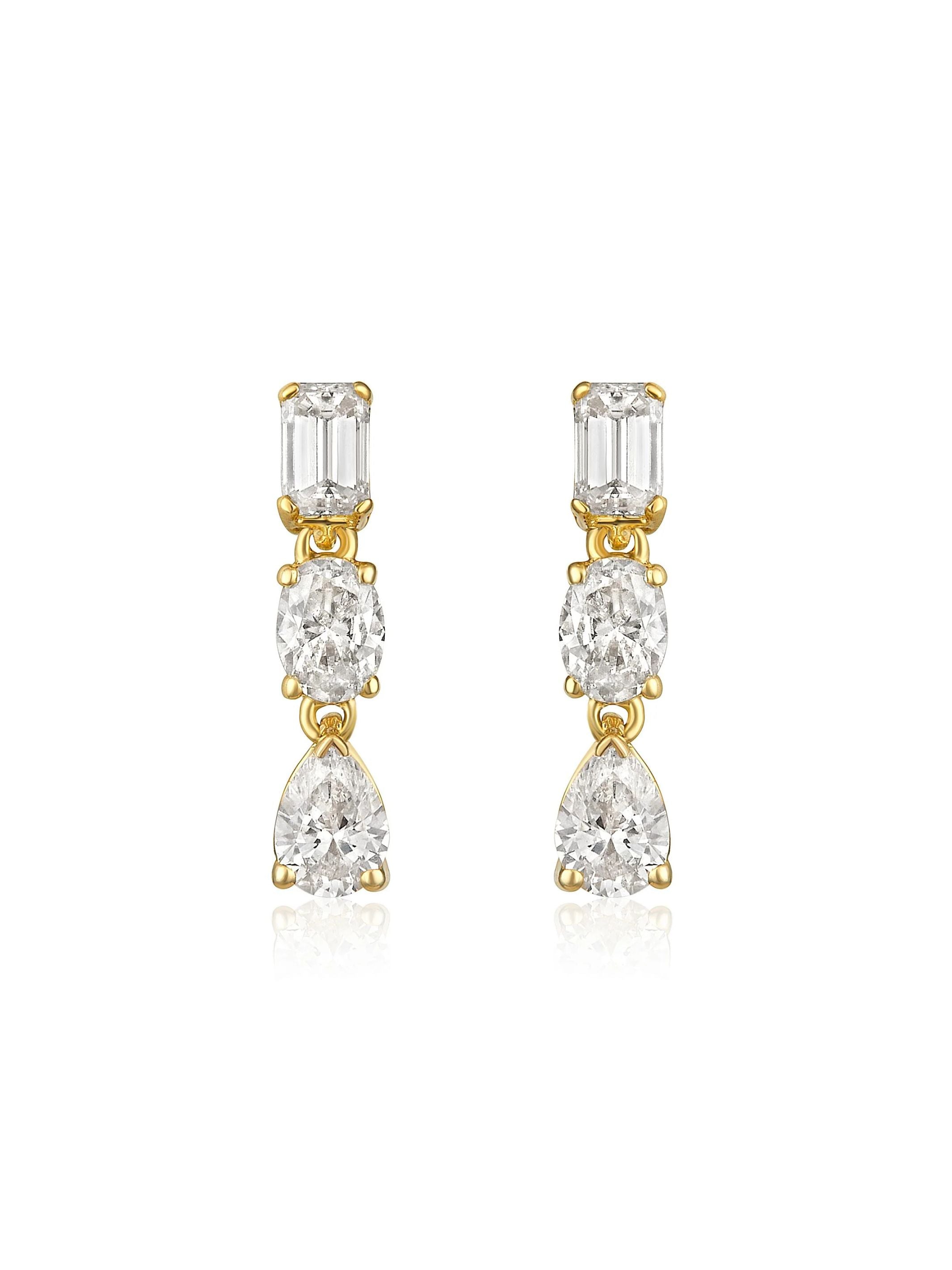 Dylan Diamond Drop Stud Earrings 14K