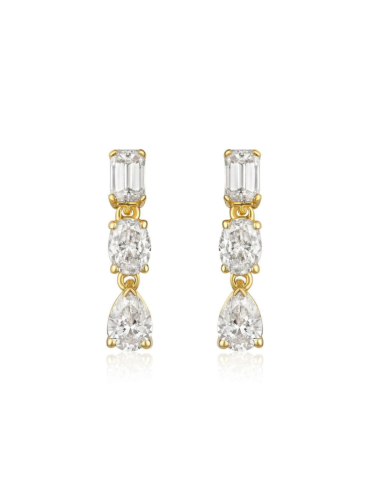 Dylan Diamond Drop Stud Earrings 14K