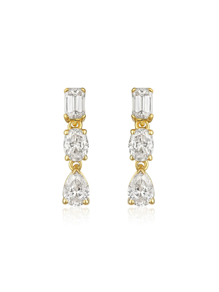 Dylan Diamond Drop Stud Earrings 14K
