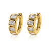 Elena Emerald Cut Diamond Bezel Huggie Earring 14K