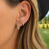 Elena Emerald Cut Diamond Bezel Huggie Earring 14K