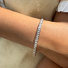 Lab Diamond Bezel Tennis Bracelet - Emerald 14K
