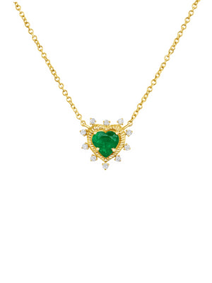 Jasmine Emerald Heart Necklace 14K