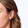 Lab Grown Emerald Cut Diamond Stud Earrings 14K