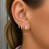 Lab Grown Emerald Cut Diamond Stud Earrings 14K