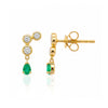 Eva Emerald and Diamond Drop Stud Earring 14K