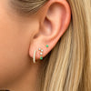 Mini Emerald Stud Earring 14K