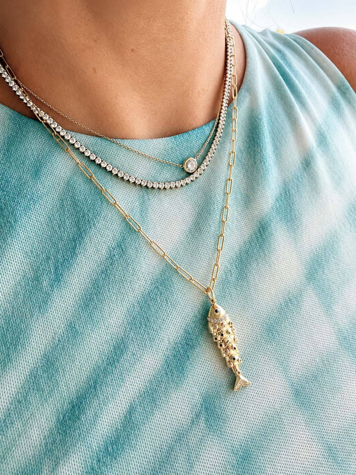 Faye Fish Charm 14K