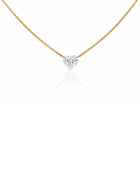 Floating Heart Lab Diamond Necklace 14K