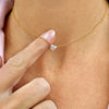 Floating Heart Lab Diamond Necklace 14K