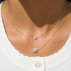 Floating Lab Diamond Necklace 14K