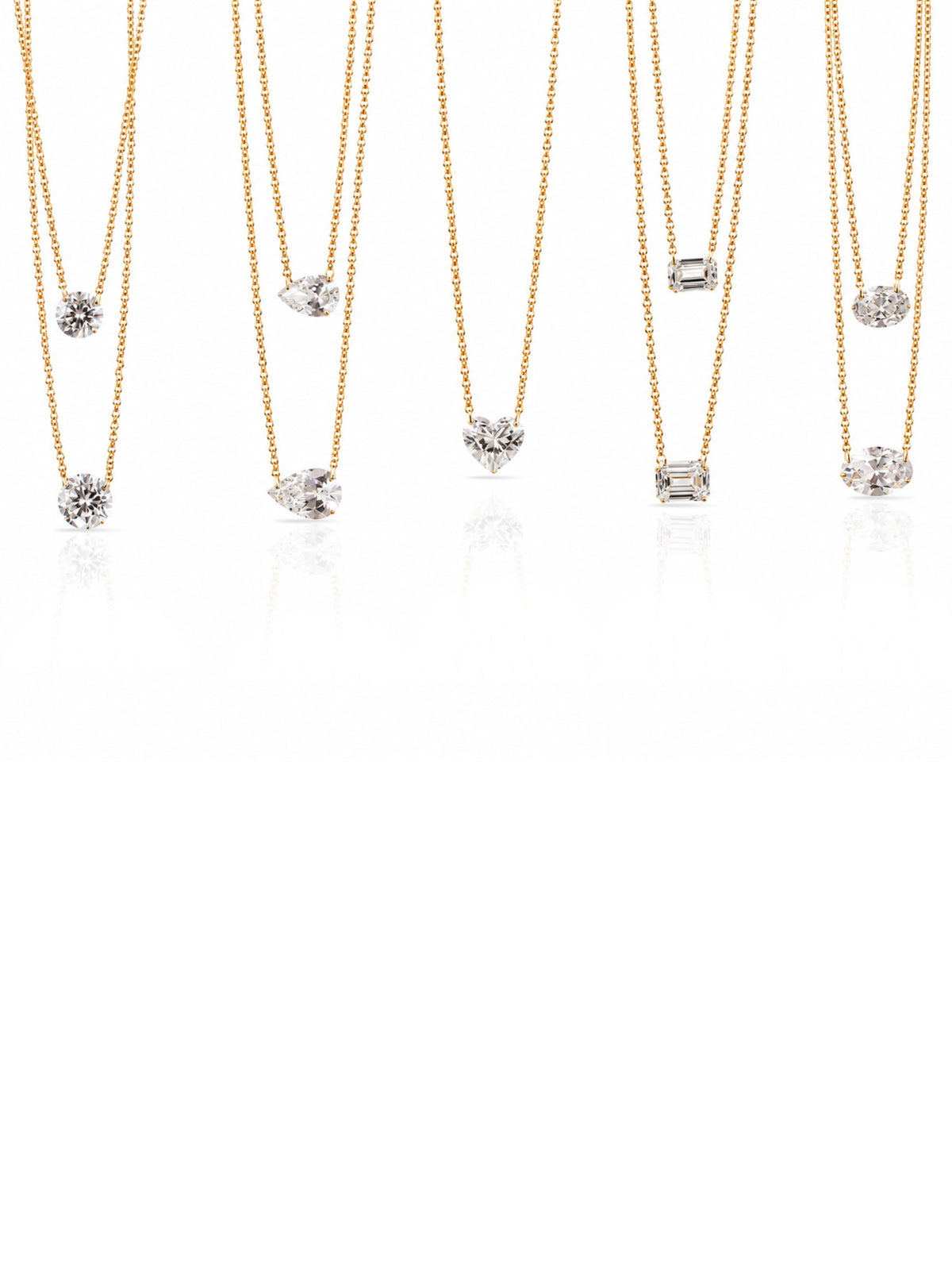 Floating Lab Diamond Necklace 14K