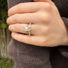 Floating Marquise Diamond Band 14K