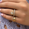 Floating Round Diamond Band 14K