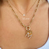 Floating Emerald Lab Diamond Necklace 14K