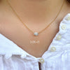Floating Oval Lab Diamond Necklace 14K