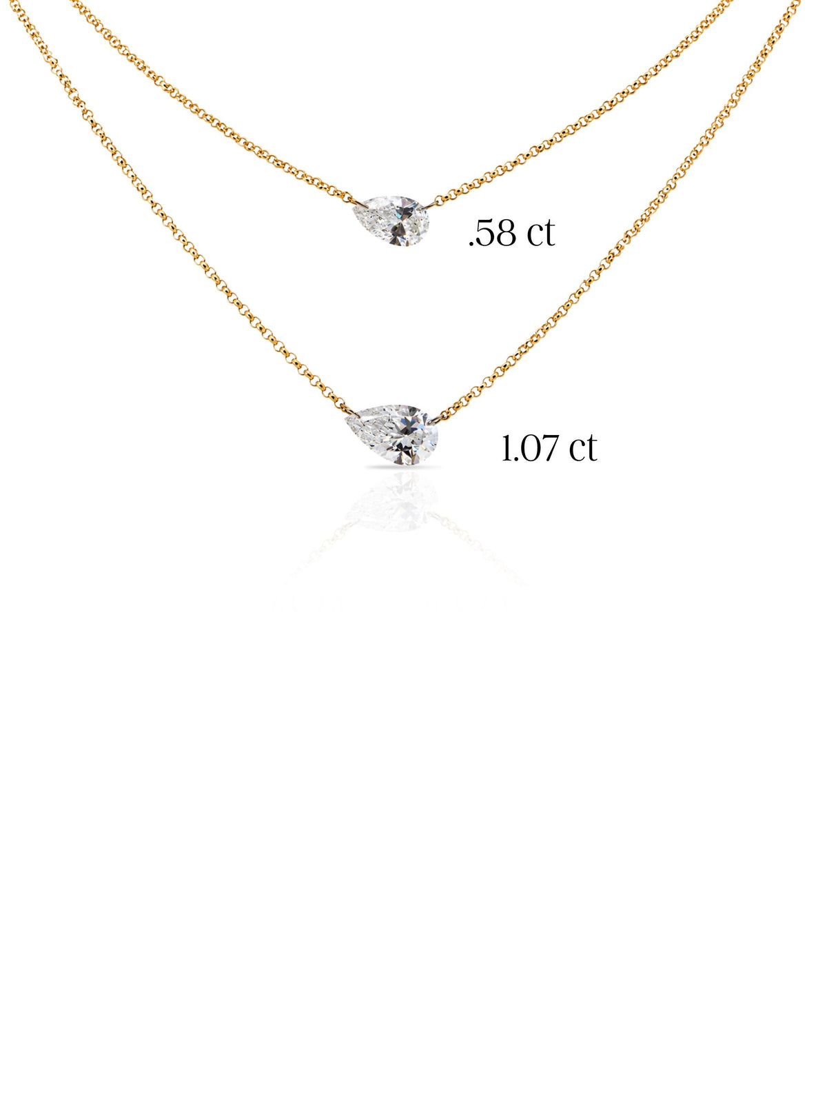 Floating Pear Lab Diamond Necklace 14K