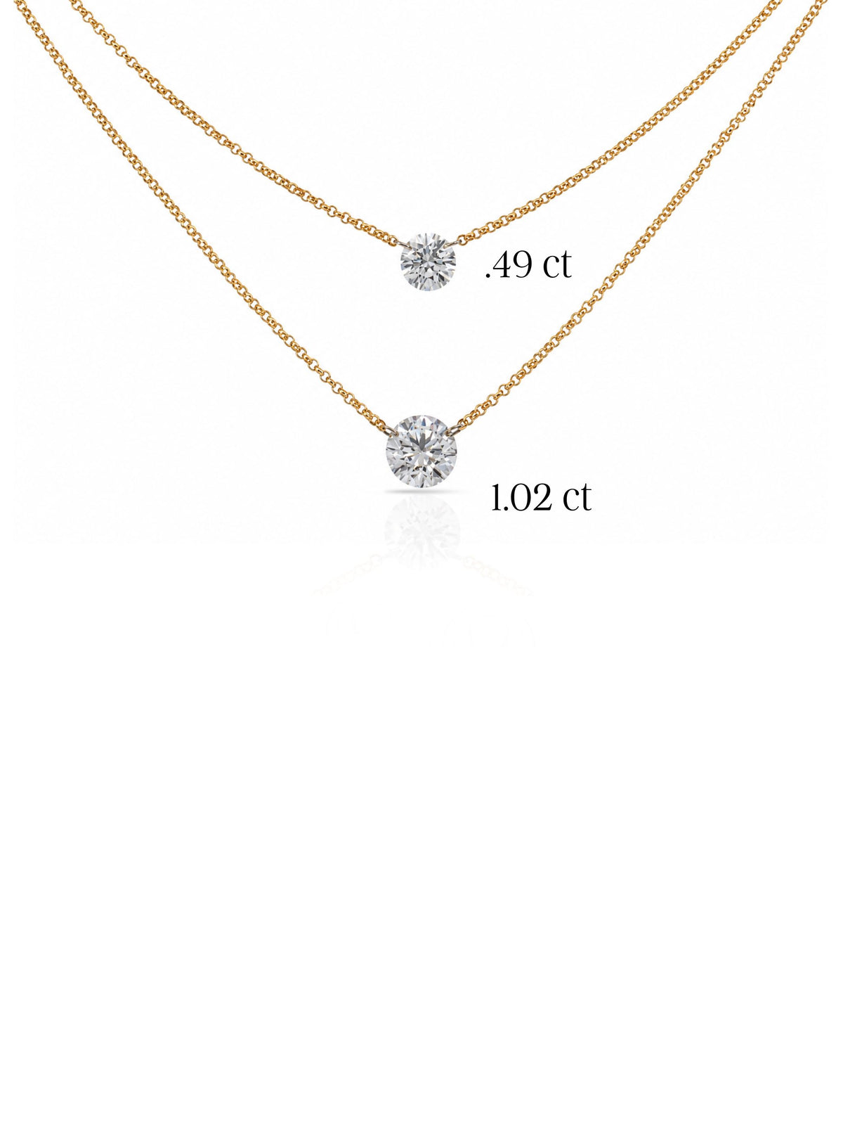 Floating Lab Diamond Necklace 14K