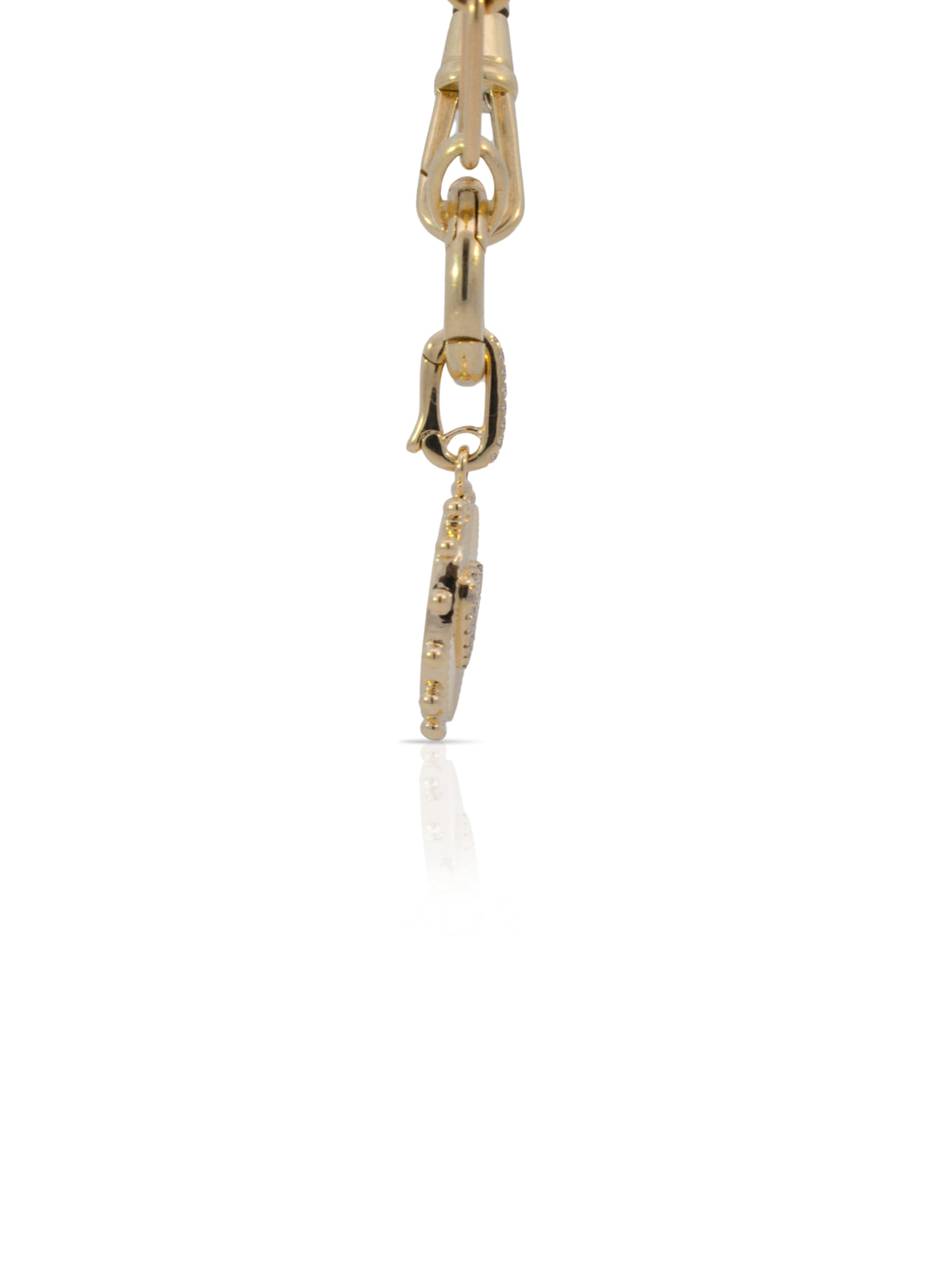 Florence Fluted Diamond Heart Charm 14K